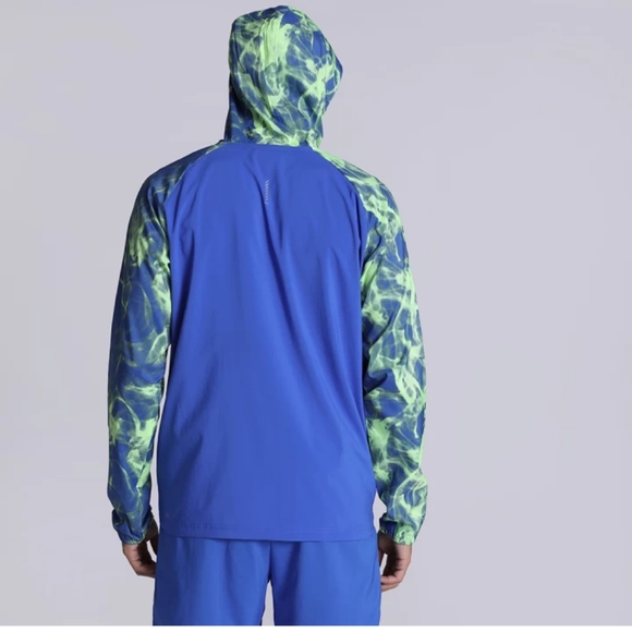 🆕Puma | Run FAV AOP Woven Jacket Royal Sapphire Blue & Green Mens Size Large - Picture 5 of 15